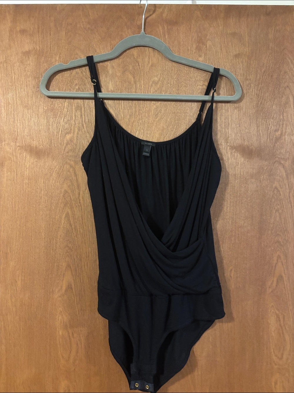 J. Crew Black Gathered Neckline Bodysuit